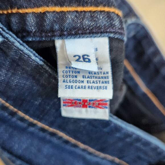 Hudson Y2k Low Rise Bootcut Jeans Slim Fit Dark Blue Wash Stretch Denim Size 26 - Picture 10 of 12